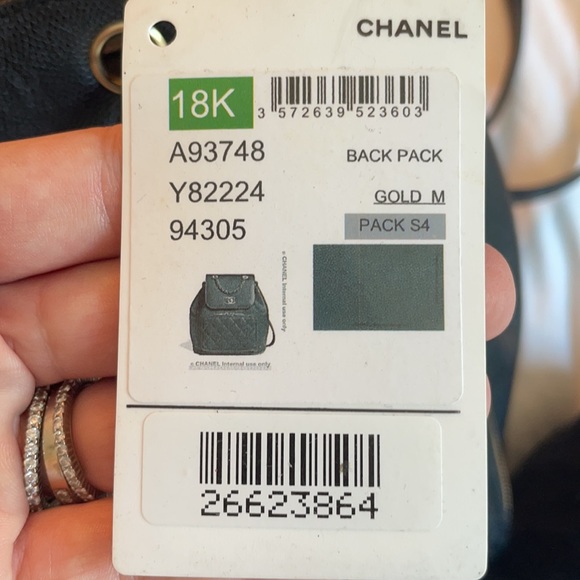 Chanel Backpack, barely used,plastic still on zipper pull.  caviar leather. - Picture 4 of 4